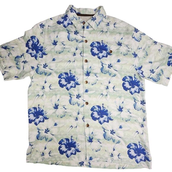 Tommy Bahama Silk Floral Hawaiian Shirt, Men's Large - Picture 1 of 8